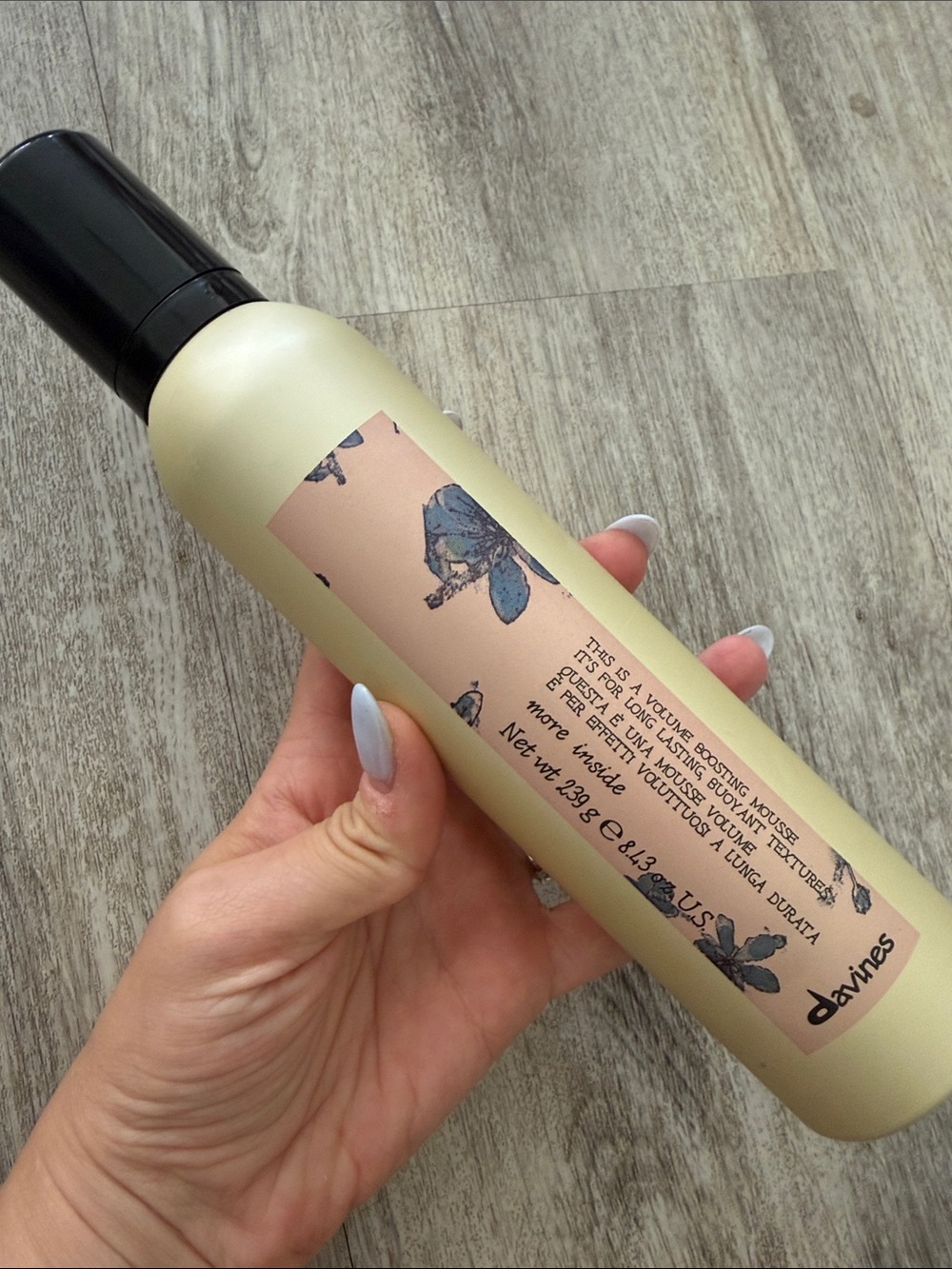 Davines Volume Boosting Mousse - Cream & Black Accents